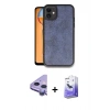MARSİLYAN™- iPhone 11 Kılıf Kıvılcım Işık Serisi - Siyah Bilvis 5in1 5D Magic Hayalet Cam Ekran Koruyucu + Raze Metal Kamera Lens - MR