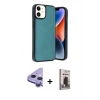MARSİLYAN™- iPhone 11 Kılıf Kıvılcım Işık Serisi - Siyah Bilvis Hayalet Cam Ekran Koruyucu + Raze Metal Kamera Lens - MR