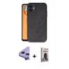 MARSİLYAN™- iPhone 11 Kılıf Kıvılcım Işık Serisi - Siyah Bilvis Hayalet Cam Ekran Koruyucu + Raze Metal Kamera Lens - MR