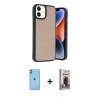 MARSİLYAN™- iPhone 11 Kılıf Kıvılcım Işık Serisi - Siyah Bilvis Hayalet Cam Ekran Koruyucu + Neon Fosforlu Kamera Lens - YL