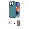 MARSİLYAN™- iPhone 11 Kılıf Kıvılcım Işık Serisi - Siyah Bilvis Hayalet Cam Ekran Koruyucu + Pers Alüminyum Kamera Lens - GD