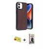MARSİLYAN™- iPhone 11 Kılıf Kıvılcım Işık Serisi - Siyah Bilvis Hayalet Cam Ekran Koruyucu + Rainbow Kamera Lens Koruma Cam - KI