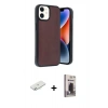 MARSİLYAN™- iPhone 11 Kılıf Kıvılcım Işık Serisi - Siyah Bilvis Hayalet Cam Ekran Koruyucu + Renkli Kamera Lens Koruma Cam - SI