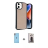 MARSİLYAN™- iPhone 11 Kılıf Kıvılcım Işık Serisi - Siyah Bilvis Hayalet Cam Ekran Koruyucu + Neon Fosforlu Kamera Lens - TU