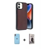 MARSİLYAN™- iPhone 11 Kılıf Kıvılcım Işık Serisi - Siyah Bilvis Hayalet Cam Ekran Koruyucu + Neon Fosforlu Kamera Lens - TU