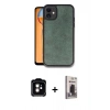 MARSİLYAN™- iPhone 11 Kılıf Kıvılcım Işık Serisi - Siyah Bilvis Hayalet Cam Ekran Koruyucu + PVD Metal Kamera Lens - TU