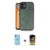 MARSİLYAN™- iPhone 11 Kılıf Kıvılcım Işık Serisi - Siyah Buffer Cam Ekran Koruyucu + Mavi Neon Fosforlu Kamera Lens