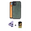 MARSİLYAN™- iPhone 11 Kılıf Kıvılcım Işık Serisi - Siyah Buffer Cam Ekran Koruyucu + Mor Raze Metal Kamera Lens