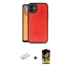 MARSİLYAN™- iPhone 11 Kılıf Kıvılcım Işık Serisi - Siyah Buffer Cam Ekran Koruyucu + Renkli Kamera Lens Koruma Cam - PE