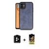 MARSİLYAN™- iPhone 11 Kılıf Kıvılcım Işık Serisi - Siyah Buffer Cam Ekran Koruyucu + PVD Metal Kamera Lens - TU