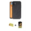 MARSİLYAN™- iPhone 11 Kılıf Kıvılcım Işık Serisi - Siyah Buffer Cam Ekran Koruyucu + Rainbow Kamera Lens Koruma Cam - KI
