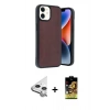 MARSİLYAN™- iPhone 11 Kılıf Kıvılcım Işık Serisi - Siyah Buffer Cam Ekran Koruyucu + Raze Metal Kamera Lens - GS