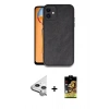 MARSİLYAN™- iPhone 11 Kılıf Kıvılcım Işık Serisi - Siyah Buffer Cam Ekran Koruyucu + Raze Metal Kamera Lens - GS