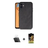 MARSİLYAN™- iPhone 11 Kılıf Kıvılcım Işık Serisi - Siyah Buffer Cam Ekran Koruyucu + Kamera Lens Koruma Cam - SF