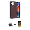 MARSİLYAN™- iPhone 11 Kılıf Kıvılcım Işık Serisi - Siyah Buffer Cam Ekran Koruyucu + Kamera Lens Koruma Cam - SF