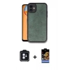 MARSİLYAN™- iPhone 11 Kılıf Kıvılcım Işık Serisi - Siyah Buffer Hayalet Cam Ekran Koruyucu + PVD Metal Kamera Lens - MI