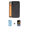 MARSİLYAN™- iPhone 11 Kılıf Kıvılcım Işık Serisi - Siyah Buffer Hayalet Cam Ekran Koruyucu + Neon Fosforlu Kamera Lens - MI