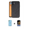 MARSİLYAN™- iPhone 11 Kılıf Kıvılcım Işık Serisi - Siyah Buffer Hayalet Cam Ekran Koruyucu + Neon Fosforlu Kamera Lens - YL
