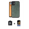 MARSİLYAN™- iPhone 11 Kılıf Kıvılcım Işık Serisi - Siyah Buffer Hayalet Cam Ekran Koruyucu + PVD Metal Kamera Lens - SH