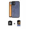 MARSİLYAN™- iPhone 11 Kılıf Kıvılcım Işık Serisi - Siyah Buffer Hayalet Cam Ekran Koruyucu + PVD Metal Kamera Lens - TU
