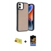 MARSİLYAN™- iPhone 11 Kılıf Kıvılcım Işık Serisi - Siyah Buffer Hayalet Cam Ekran Koruyucu + Rainbow Kamera Lens Koruma Cam - KI
