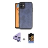 MARSİLYAN™- iPhone 11 Kılıf Kıvılcım Işık Serisi - Siyah Buffer Hayalet Cam Ekran Koruyucu + Raze Metal Kamera Lens - MR