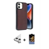 MARSİLYAN™- iPhone 11 Kılıf Kıvılcım Işık Serisi - Siyah Buffer Hayalet Cam Ekran Koruyucu + Raze Metal Kamera Lens - GS
