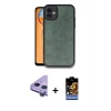 MARSİLYAN™- iPhone 11 Kılıf Kıvılcım Işık Serisi - Siyah Buffer Hayalet Cam Ekran Koruyucu + Raze Metal Kamera Lens - MR