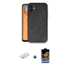 MARSİLYAN™- iPhone 11 Kılıf Kıvılcım Işık Serisi - Siyah Buffer Hayalet Cam Ekran Koruyucu + Renkli Kamera Lens Koruma Cam - SI