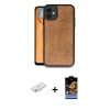 MARSİLYAN™- iPhone 11 Kılıf Kıvılcım Işık Serisi - Siyah Buffer Hayalet Cam Ekran Koruyucu + Sarı Renkli Kamera Lens Koruma Cam