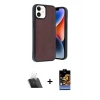 MARSİLYAN™- iPhone 11 Kılıf Kıvılcım Işık Serisi - Siyah Buffer Hayalet Cam Ekran Koruyucu + Şeffaf Kamera Lens Koruma Cam