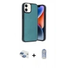 MARSİLYAN™- iPhone 11 Kılıf Kıvılcım Işık Serisi - Siyah Joko Magic 5D Cam + Pers Alüminyum Kamera Lens - GI