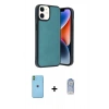 MARSİLYAN™- iPhone 11 Kılıf Kıvılcım Işık Serisi - Siyah Joko Magic 5D Cam + Neon Fosforlu Kamera Lens - YL