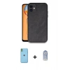MARSİLYAN™- iPhone 11 Kılıf Kıvılcım Işık Serisi - Siyah Joko Magic 5D Cam + Neon Fosforlu Kamera Lens - YL