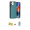 MARSİLYAN™- iPhone 11 Kılıf Kıvılcım Işık Serisi - Siyah Joko Magic 5D Cam + Rainbow Kamera Lens Koruma Cam - KI