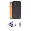 MARSİLYAN™- iPhone 11 Kılıf Kıvılcım Işık Serisi - Siyah Joko Magic 5D Cam + Raze Metal Kamera Lens - MR