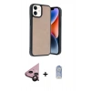 MARSİLYAN™- iPhone 11 Kılıf Kıvılcım Işık Serisi - Siyah Joko Magic 5D Cam + Raze Metal Kamera Lens - SH