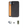 MARSİLYAN™- iPhone 11 Kılıf Kıvılcım Işık Serisi - Siyah Joko Magic 5D Hayalet Cam + Lacivert Pers Alüminyum Kamera Lens