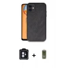 MARSİLYAN™- iPhone 11 Kılıf Kıvılcım Işık Serisi - Siyah Joko Magic 5D Hayalet Cam + PVD Metal Kamera Lens - MI