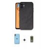 MARSİLYAN™- iPhone 11 Kılıf Kıvılcım Işık Serisi - Siyah Joko Magic 5D Hayalet Cam + Neon Fosforlu Kamera Lens - TU