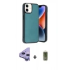 MARSİLYAN™- iPhone 11 Kılıf Kıvılcım Işık Serisi - Siyah Joko Magic 5D Hayalet Cam + Raze Metal Kamera Lens - MR