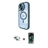MARSİLYAN™- iPhone 11 Kılıf Kıvılcım Modern Koleksiyonu - Şeffaf 360 Full Body Arka Koruyucu + Pers Alüminyum Kamera Lens - LT