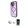 MARSİLYAN™- iPhone 11 Kılıf Kıvılcım Modern Koleksiyonu - Şeffaf 360 Full Body Arka Koruyucu + Pers Alüminyum Kamera Lens - GI