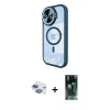 MARSİLYAN™- iPhone 11 Kılıf Kıvılcım Modern Koleksiyonu - Şeffaf 360 Full Body Arka Koruyucu + Pers Alüminyum Kamera Lens - GI