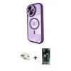 MARSİLYAN™- iPhone 11 Kılıf Kıvılcım Modern Koleksiyonu - Şeffaf 360 Full Body Arka Koruyucu + Pers Alüminyum Kamera Lens - GD