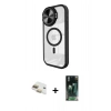 MARSİLYAN™- iPhone 11 Kılıf Kıvılcım Modern Koleksiyonu - Şeffaf 360 Full Body Arka Koruyucu + Pers Alüminyum Kamera Lens - GD