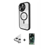 MARSİLYAN™- iPhone 11 Kılıf Kıvılcım Modern Koleksiyonu - Şeffaf 360 Full Body Arka Koruyucu + Raze Metal Kamera Lens - GS