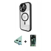 MARSİLYAN™- iPhone 11 Kılıf Kıvılcım Modern Koleksiyonu - Şeffaf 360 Full Body Arka Koruyucu + Raze Metal Kamera Lens - MI