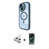 MARSİLYAN™- iPhone 11 Kılıf Kıvılcım Modern Koleksiyonu - Şeffaf 360 Full Body Arka Koruyucu + Raze Metal Kamera Lens - GS