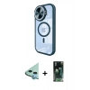 MARSİLYAN™- iPhone 11 Kılıf Kıvılcım Modern Koleksiyonu - Şeffaf 360 Full Body Arka Koruyucu + Raze Metal Kamera Lens - MI